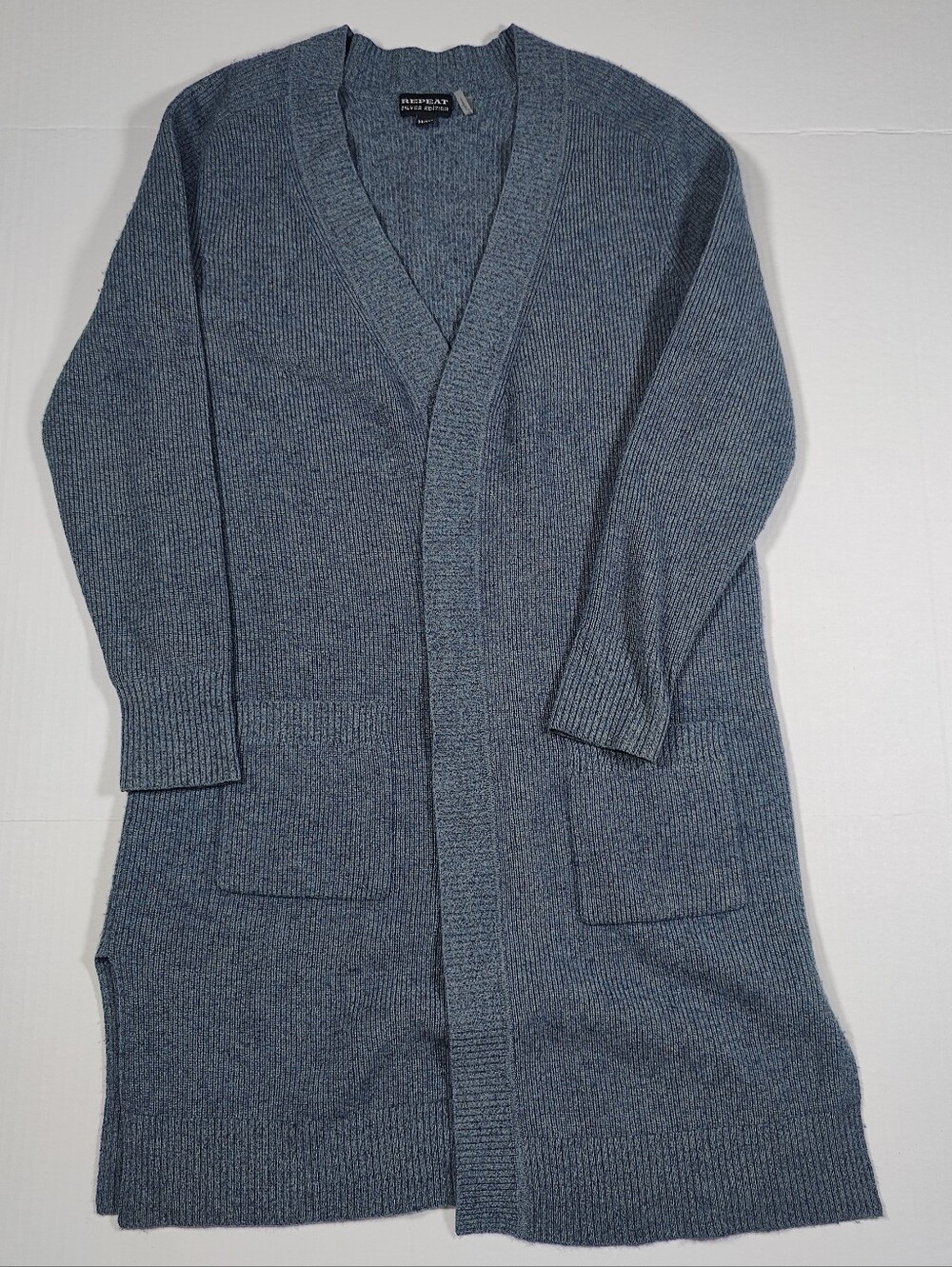 Repeat Silver Edition Wool Cashmere Teal Cardigan Oversized XXS (~M REG)